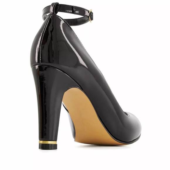 NEW ANDREA women's high heels ankle buckle strap shoes in black - Picture 4 of 4